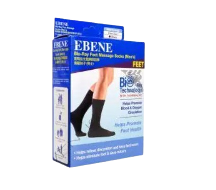 Ebene Bio Ray MEN SOCK W TOURMALINE BLACK - Free Size