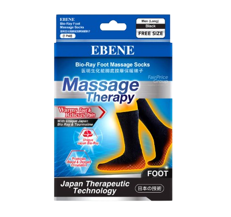 Ebene Bio Ray MEN SOCK W TOURMALINE BLACK - Free Size