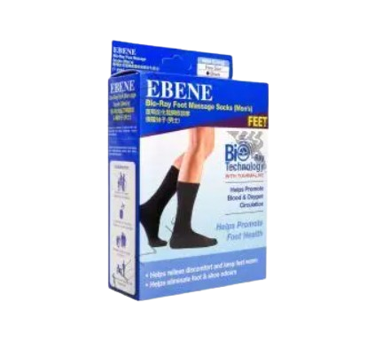 Ebene Bio Ray MEN SOCK W TOURMALINE BLACK - Free Size