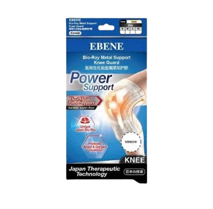 Ebene Bio ray Metal Support  KNEE GUARD (BLACK) Large