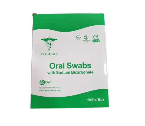 Cosmo Med Oral Swab with Sodium Bicarbonate - 12.5cm in length - 100pcs