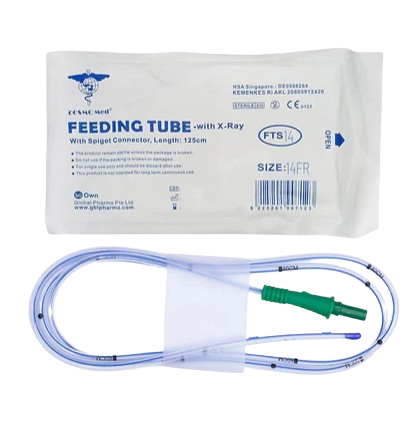 Cosmomed Feeding Tube w/Spigot Connector, Size: 12,Sterile - 1 piece