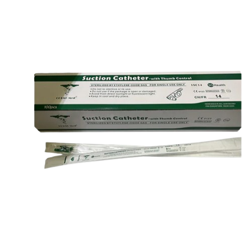 Cosmomed Suction Catheter, Thumb Control, Size: 12,Sterile, 100pc per box