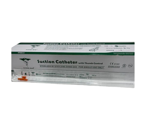Cosmomed Suction Catheter, Thumb Control, Size: 14,Sterile, 100 pc per box