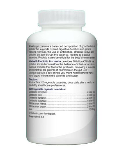 VitaHealth Probiotic-6 + Inulin 60's - Woods Pharmacy