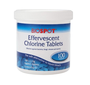 Biospot Effervescent Chlorine Tablets 2.5g NaDCC / 4.72g Per Tablet - 100s