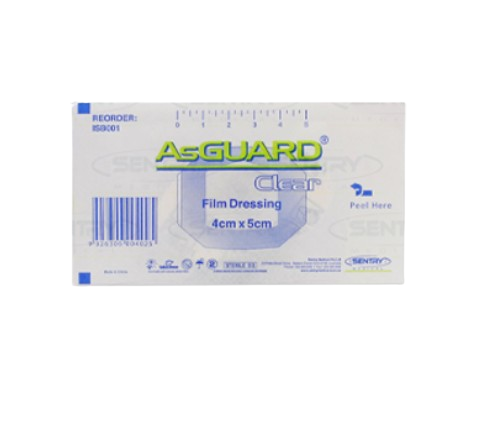 AsGUARD Clear Sterile 4 x 5cm - 50's