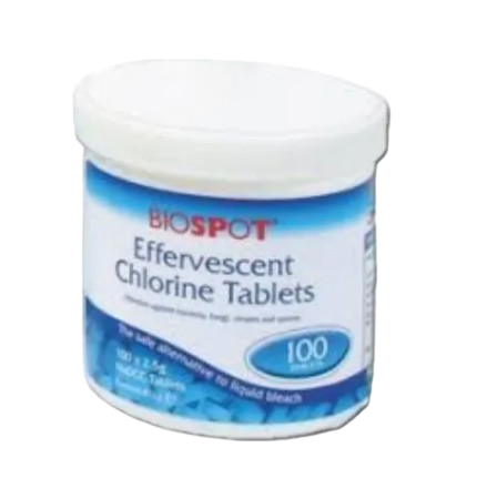 Biospot Effervescent Chlorine Tablets 2.5g NaDCC / 4.72g Per Tablet - 100s