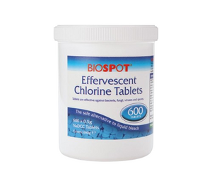 Biospot Effervescent Chlorine Tablets 0.5g NaDCC / 1.1g Per Tablet - 600s