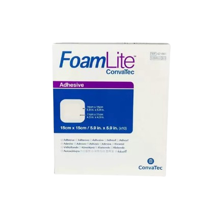 ConvaTec Foam Lite Adhesive 15 X 15 cm - 10s - Foam Lite Dressing ...