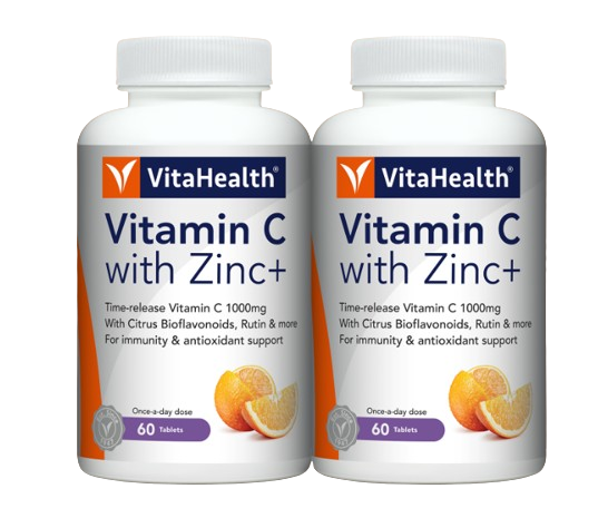 VitaHealth Vitamin C with Zinc + 60's x 2 -Twin Pack Promo