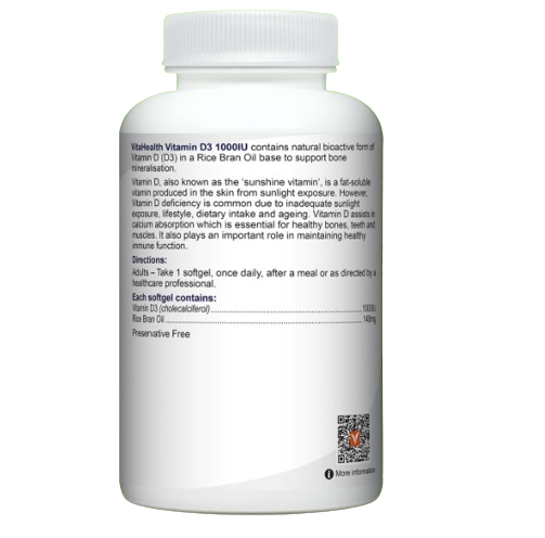 VitaHealth Vitamin D3 1000IU 60's