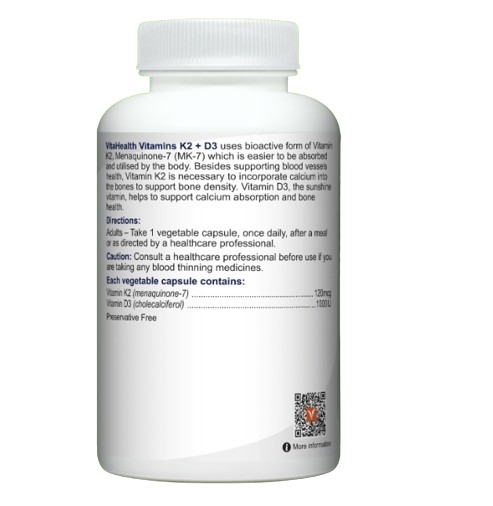 VitaHealth Vitamins K2 + D3 60's