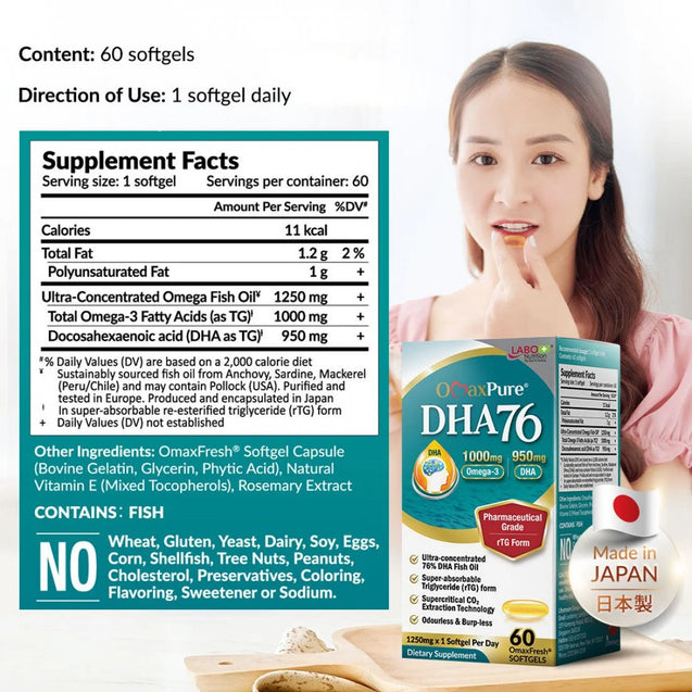 Labo Nutrition Omaxpure DHA 76(60 softgels)