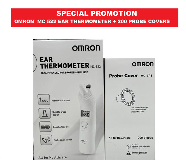 SPECIAL PROMOTION - Omron Ear Thermometer MC 522  + 200 Probe Covers