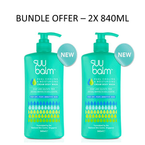 Suu Balm Body Wash Dual Cooling Moisturising Cream Body Wash -  2x 840ml 