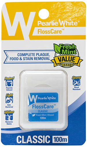 Bundle of 2 X Pearlie white FlossCare Waxed Mint Dental Floss- 100m.