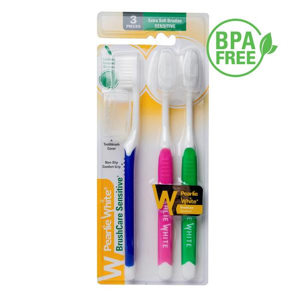 Triple Pack -  3 X Pearlie White Brushcare Sensitive ExtraSoft Toothbrush