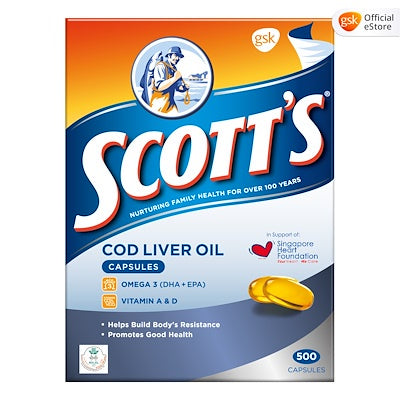 Scotts Cod Liver Oil capsules 500s