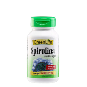 GREENLIFE Spirulina MicroAlgae 100 Vegetarian Capsules