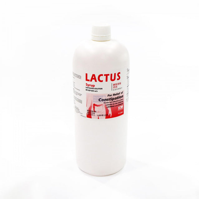 Lactus Syrup 1 Litre - Lactulose solution for constipation stool softener.