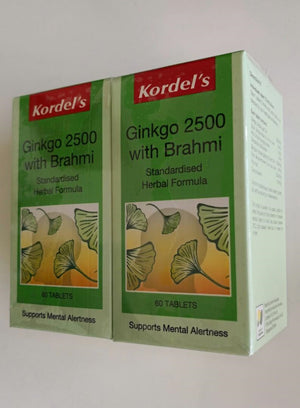 KORDELS Ginkgo 2500 with Brahmi 60s x2 twin pack