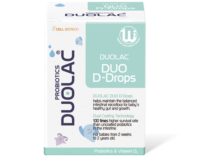 DUOLAC Duo D-drops - Drop type probiotics with Vitamin D for your babies from 2 weeks to 2 years