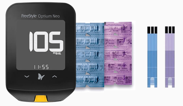 Freestyle Optium Neo Meter, Freedom Lite Meter, Test Strips and Lancets