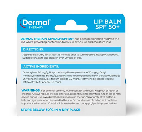 Dermaltherapy LipBalm SPF 50+ 10g Single /Twin Pack