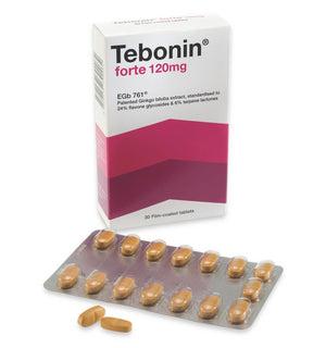 Tebonin Forte SG Local Pack -  Patented Standardised Ginkgo biloba extract 120mg to improve blood circulation