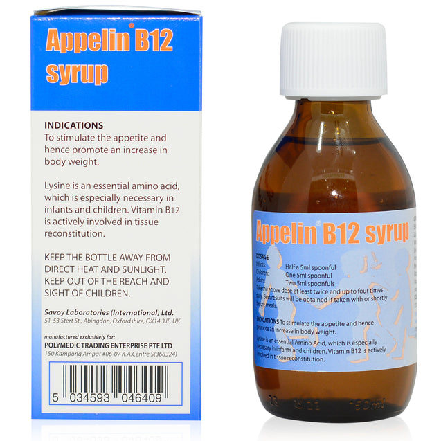Appelin B12 Syrup 150ml_backview