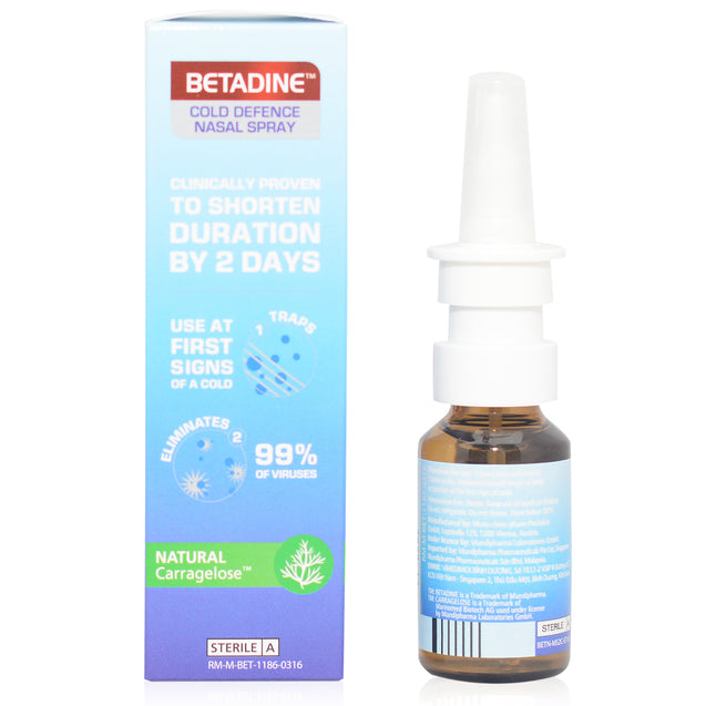 Betadine Cold Defence Adult Nasal Spray 20ml_sideview 2