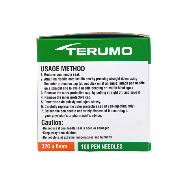 Terumo Fineglide 32G 4mm,6mm / Nanopass 32.5G 8mm Pen needle 100s