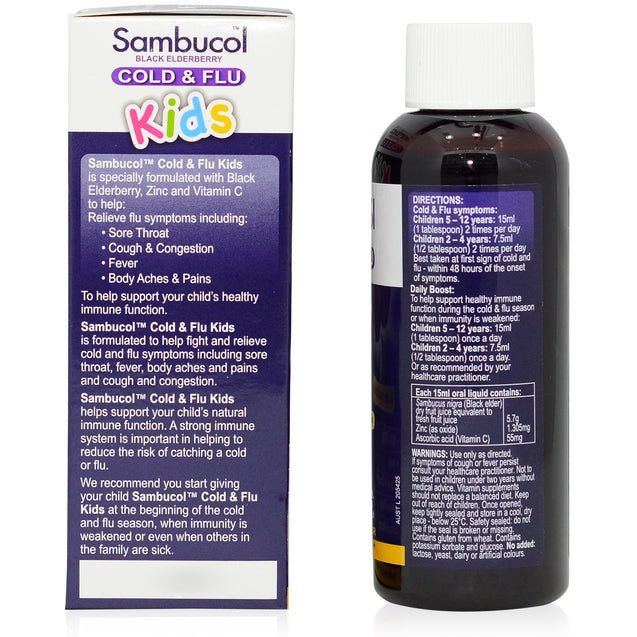 Sambucol Kids Cold & Flu 120ml_sideview 2