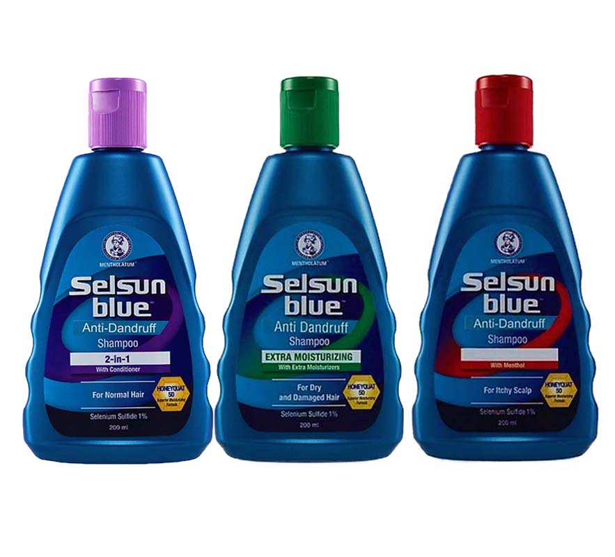 Selsun Blue Anti-Dandruff Shampoo 200ml X2 - Medicated / Extra Moistur - Woods