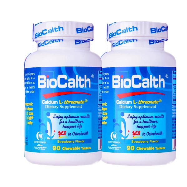 BIocalth Calcium L-Threonate 90 chewable tablets strawberry flavour